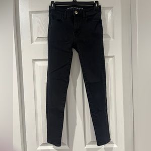 Womens Black Skinny Jeans - American Eagle - Size 0 Short